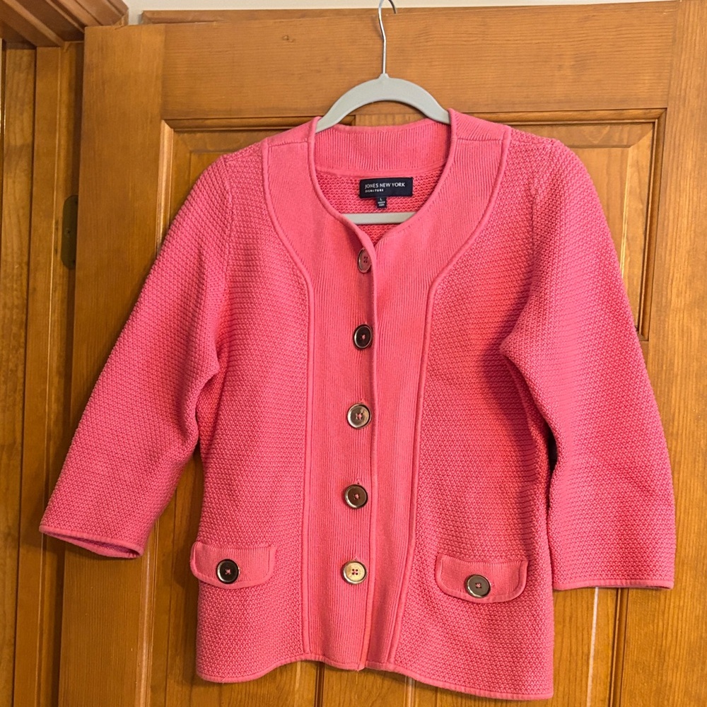 Jones New York Women's Cardigan in Vibrant Pink